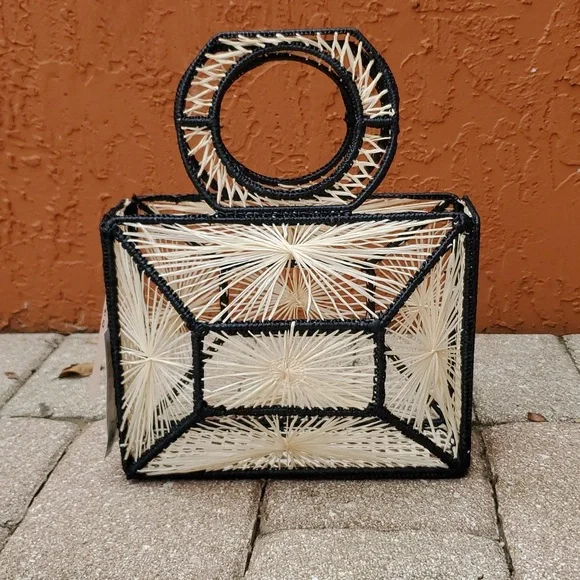 Mango bicolor raffia bag limited edition 2019 - Picture 1 of 10